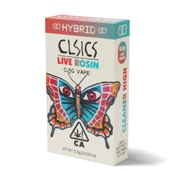 A photograph of CLSICS Live Rosin Cartridge 0.5g Hybrid Sweet Tooth