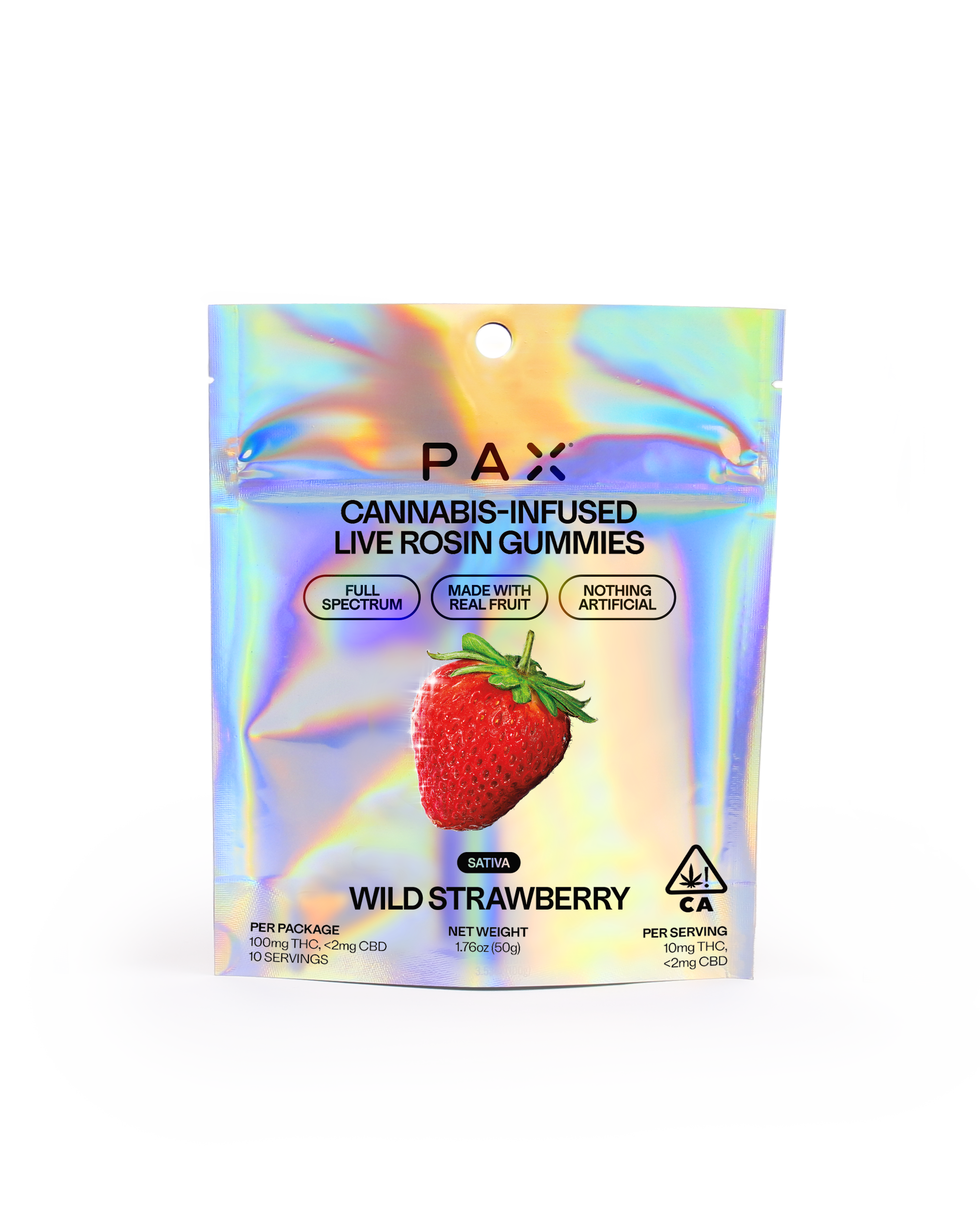 A photograph of PAX Live Rosin Gummies Wild Strawberry