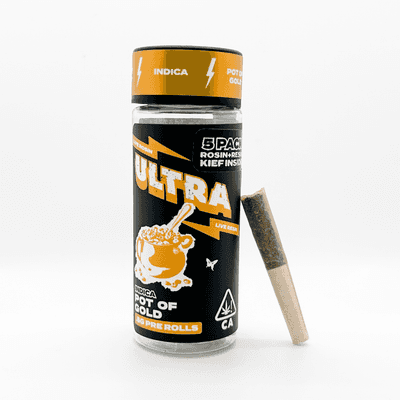 Ultra Live Rosin and Live Resin Preroll 5pk .5g Indica Pot of Gold