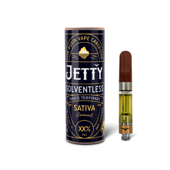 A photograph of Jetty Cartridge 1g Solventless Tangie Terpinade