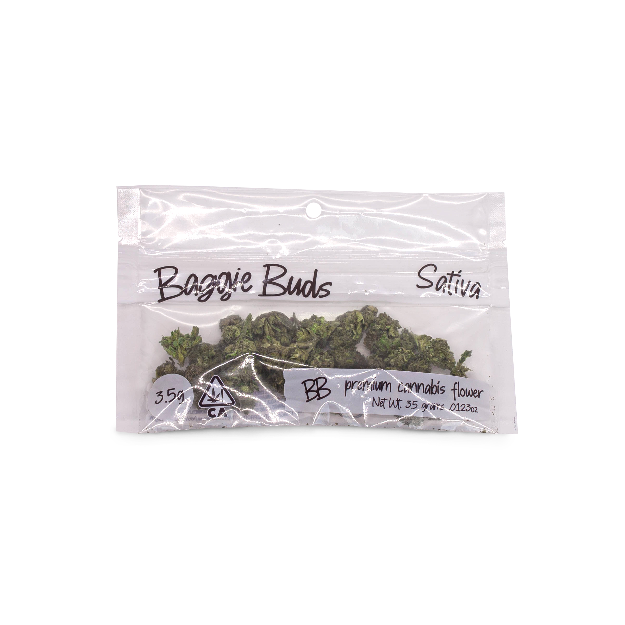 A photograph of Baggie Buds Flower 3.5g Sativa Tropicana Cookies