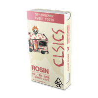 A photograph of CLSICS Live Rosin All-In-One Cartridge 1g Hybrid Sweet Tooth