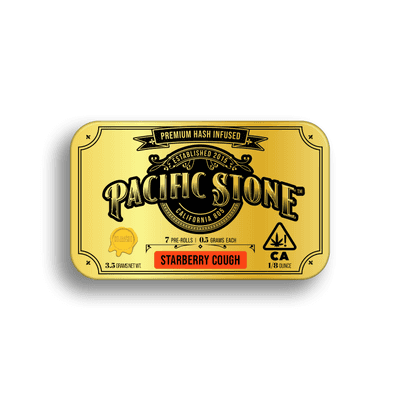 Pacific Stone Hash Infused Prerolls 0.5g Sativa Starberry Cough 7-Pack 3.5g