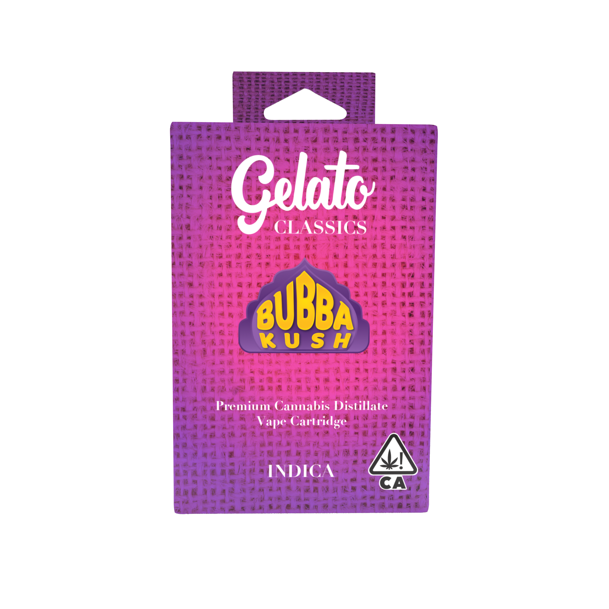 A photograph of Gelato Classics Cartridge 1g Indica Bubba Kush