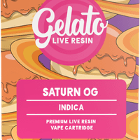 A photograph of Gelato Live Resin Cartridge 1g Indica Saturn OG