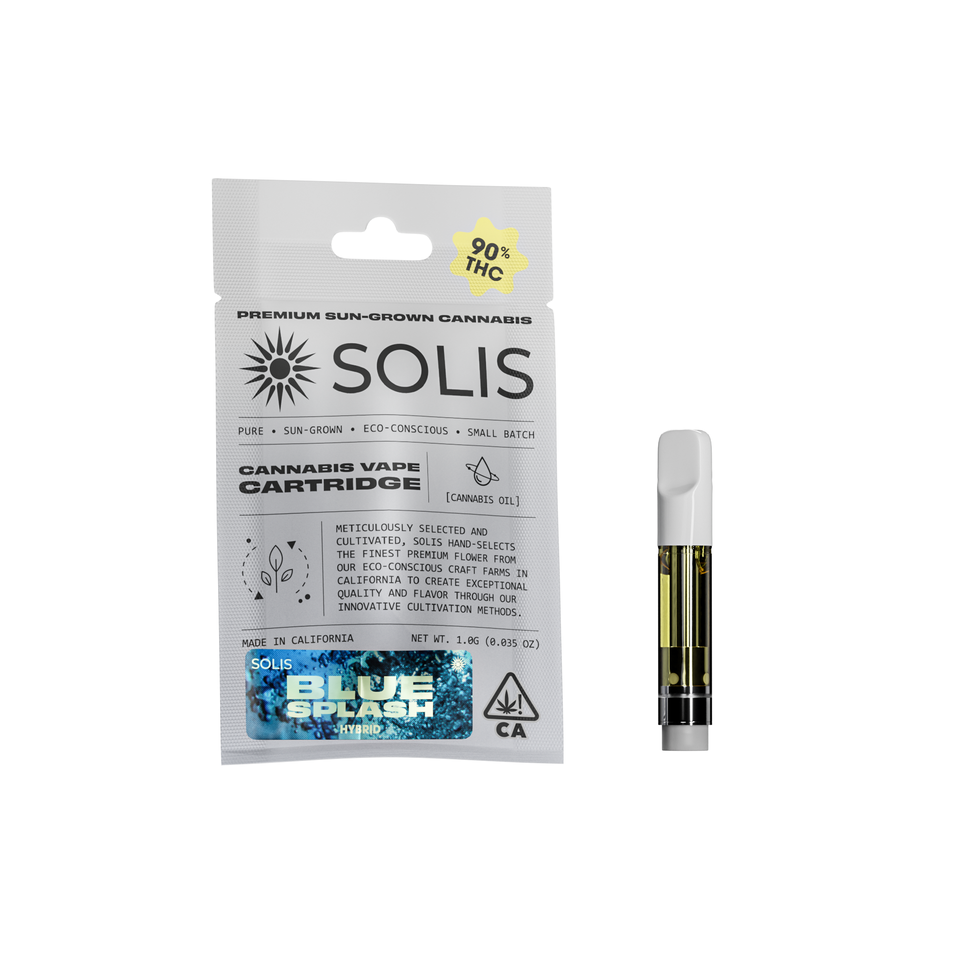 A photograph of Solis Cartridge 1g Hybrid Blue Splash