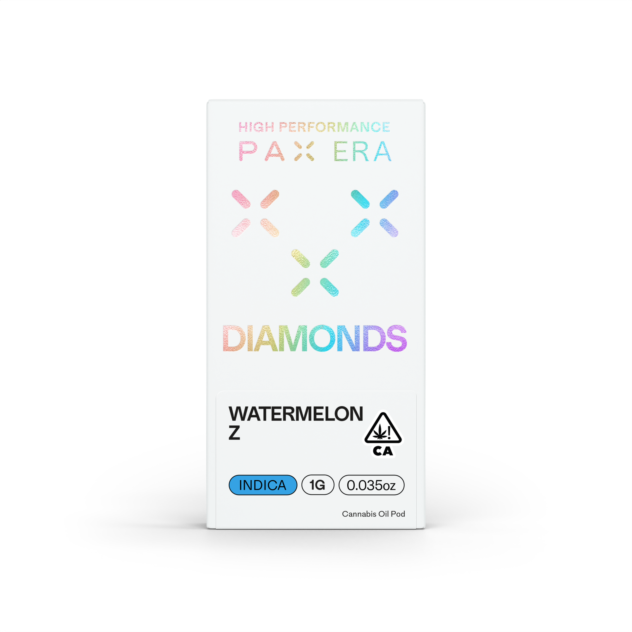 A photograph of PAX Diamonds Pod 1g Indica Watermelon Z