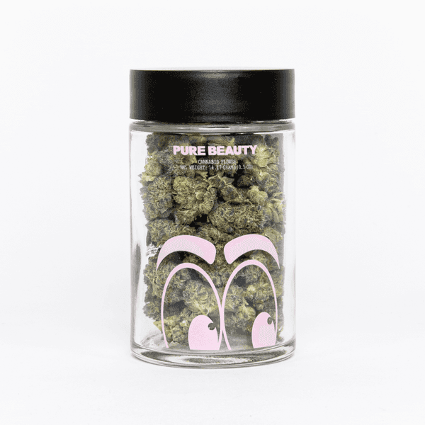 A photograph of Pure Beauty Flower 14.17g Indica Cherry Tart