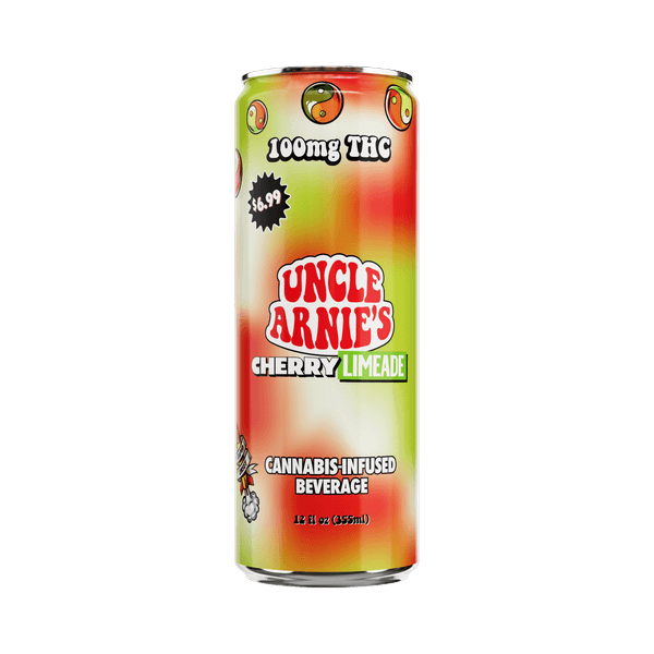 A photograph of Uncle Arnie's Beverage 12oz Cherry Limeade 100mg