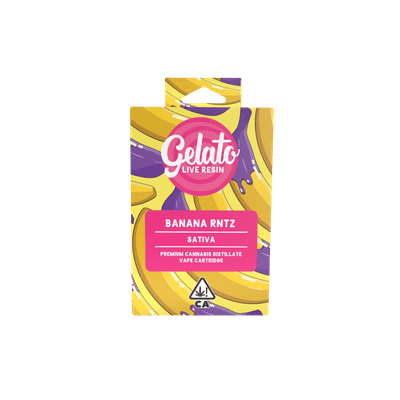 Gelato Live Resin Cartridge 1g Sativa Banana Rntz 10pk