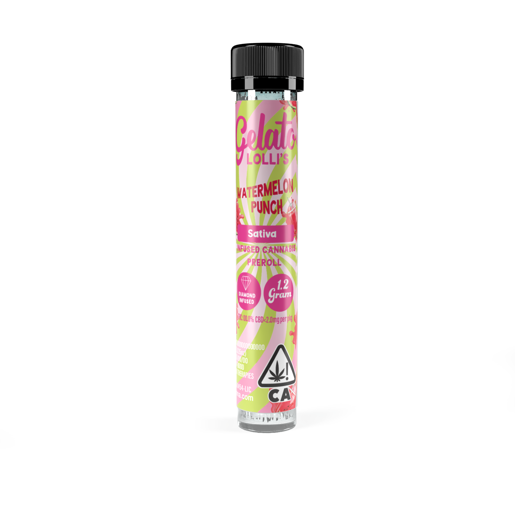 A photograph of Gelato Lolli's Single Infused Preroll 1.2g Sativa Watermelon Punch