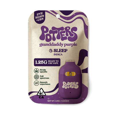 Potters Live Resin All-In-One 1.25g Indica Grandaddy Purple