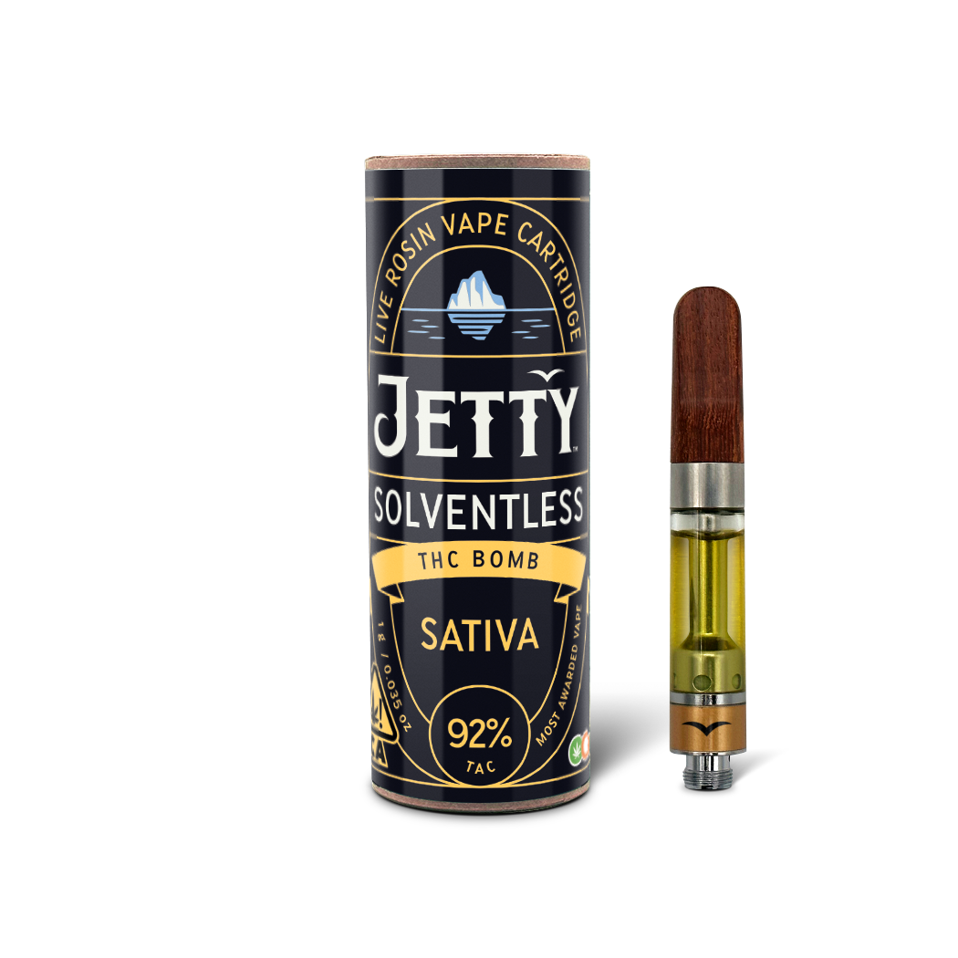 A photograph of Jetty Cartridge OCAL 1g Solventless THC Bomb