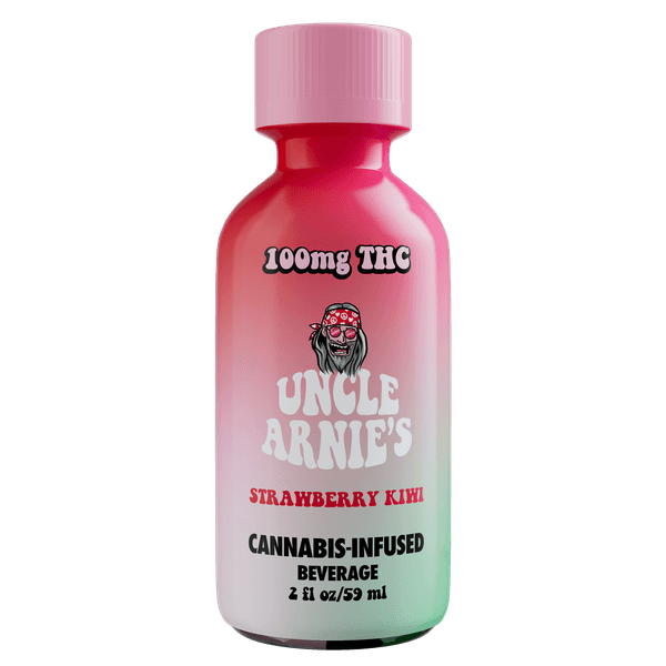 A photograph of Uncle Arnie's Beverage 2oz Strawberry Kiwi 100mg