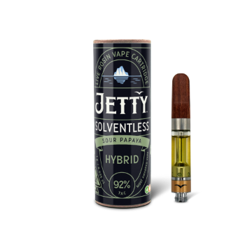 A photograph of Jetty Cartridge OCAL 1g Solventless Sour Papaya