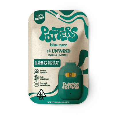 Potters Live Resin All-In-One 1.25g Indica Blue Razz