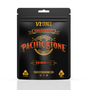 A photograph of Pacific Stone Flower 14.0g Pouch Sativa Blue Dream (8ct)