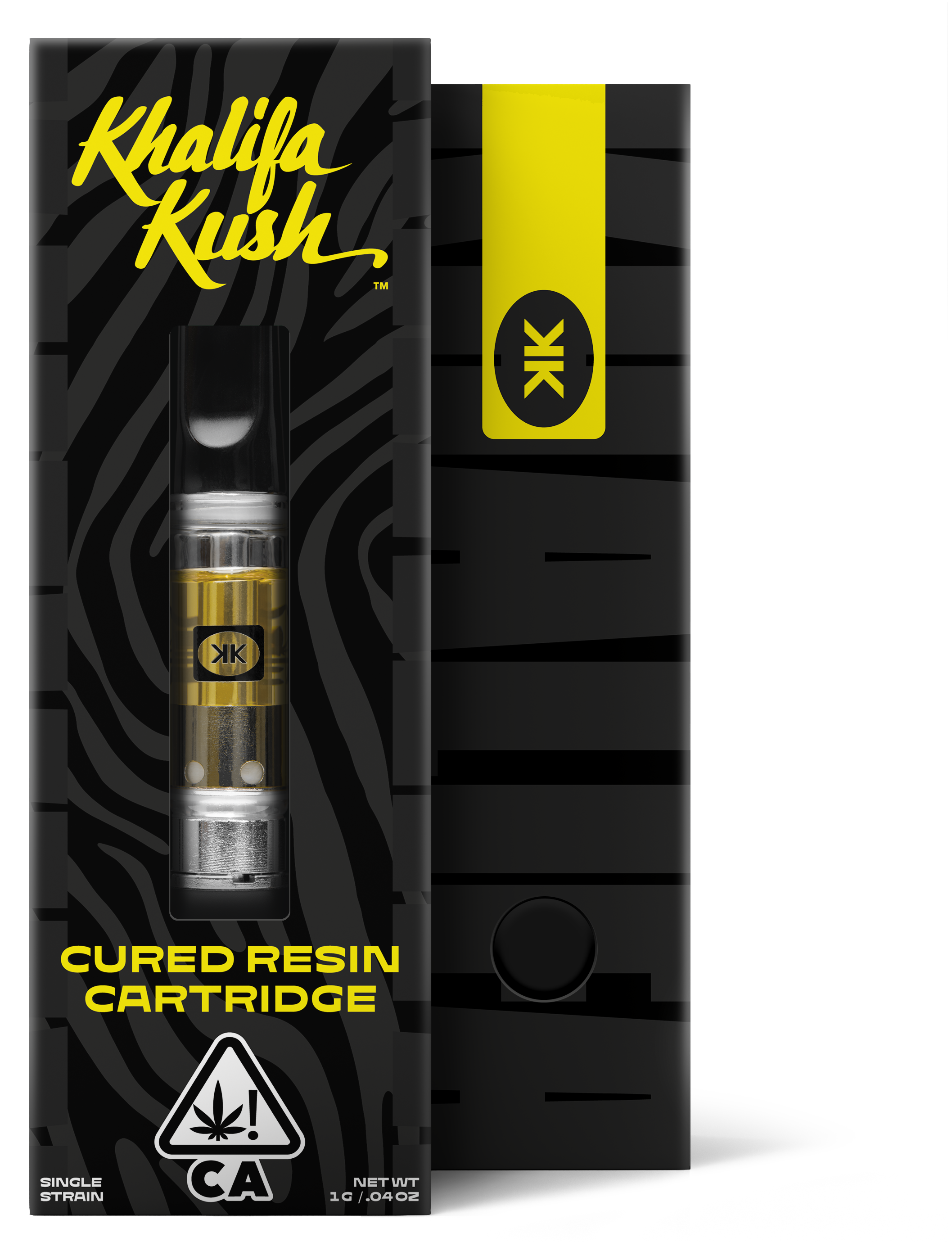 A photograph of Khalifa Kush Cured Resin Sauce Cart 1g Hybrid KK