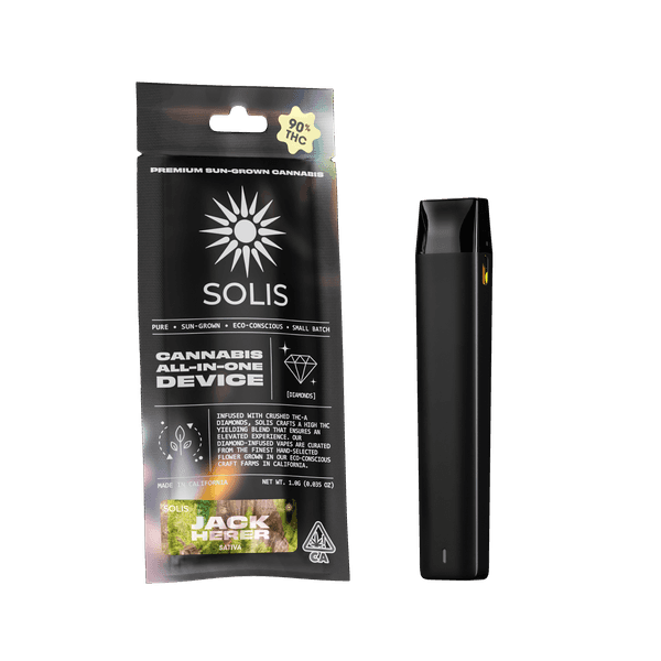 A photograph of Solis Diamond Enhanced All-In-One 1g Sativa Jack Herer