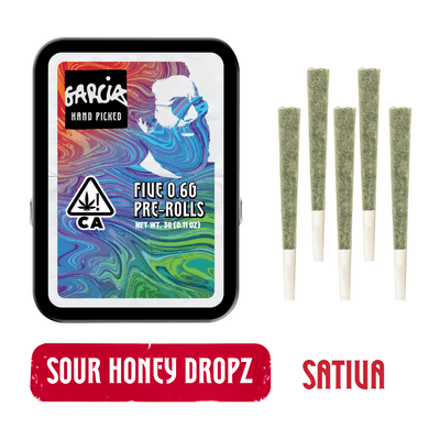 Garcia Hand Picked Preroll .6g Sativa Sour Honey Dropz SHR 5pk 3g