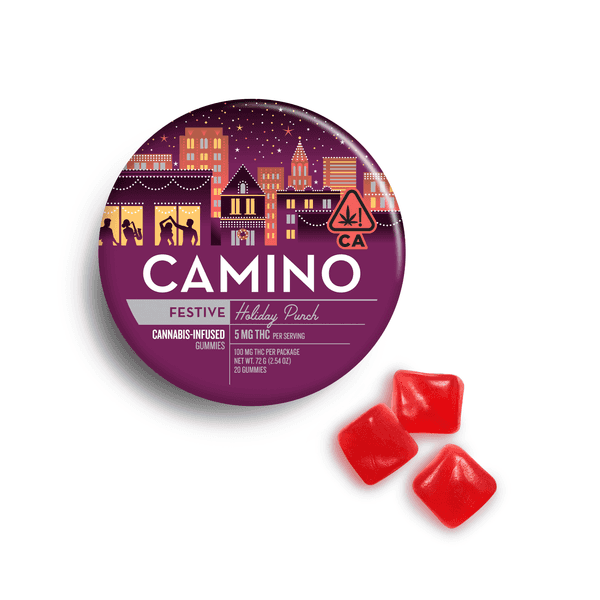 A photograph of Camino Gummies Holiday Punch