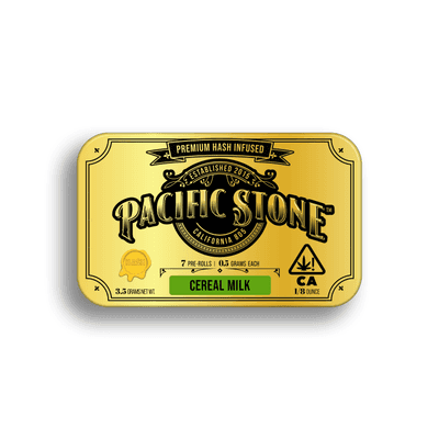 Pacific Stone Hash Infused Prerolls 0.5g Hybrid Cereal Milk 7-Pack 3.5g