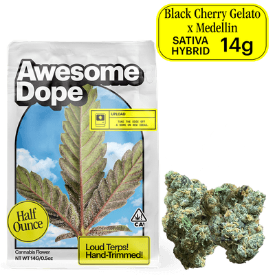 Awesome Dope Smalls Flower 14g Sativa Hybrid Black Cherry Gelato x Medellin