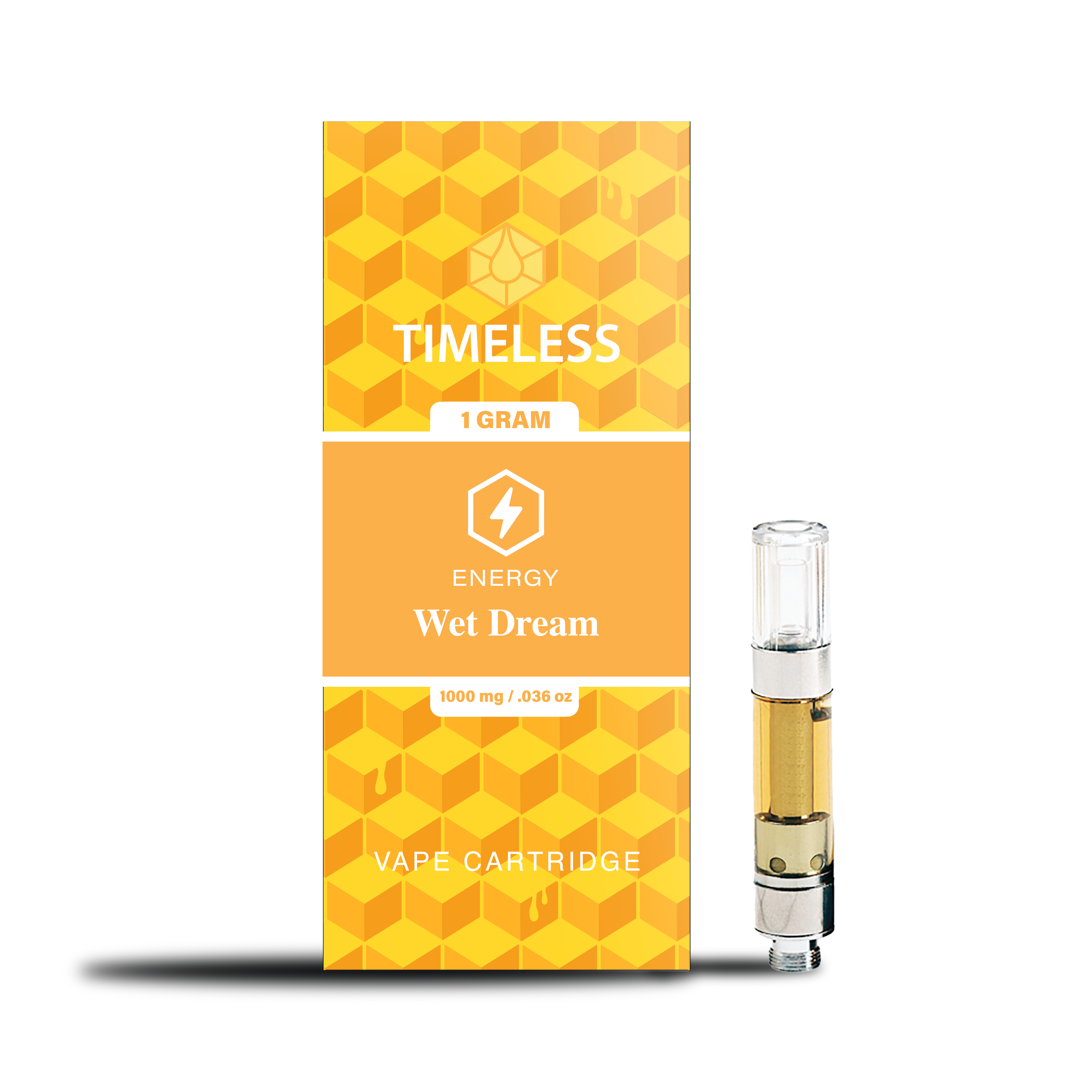 A photograph of Timeless Cartridge Energy 1g Sativa Wet Dream