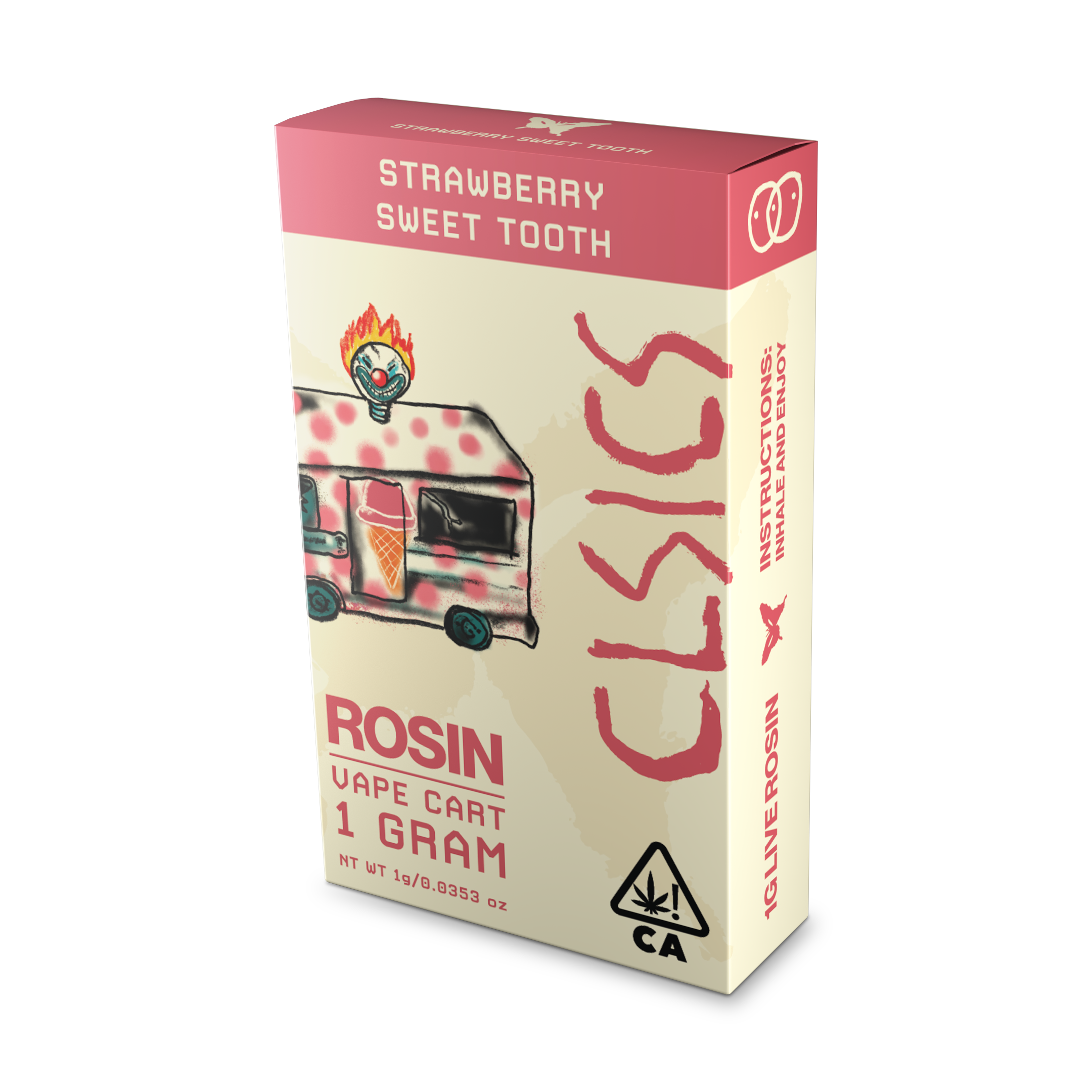 A photograph of CLSICS Live Rosin Cartridge 1g Hybrid Sweet Tooth