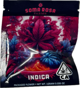 A photograph of Soma Rosa Flower 1g Indica Pave