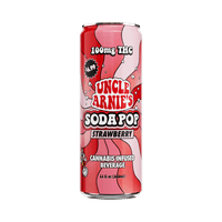 A photograph of Uncle Arnie's Beverage 12oz Strawberry Soda 100mg