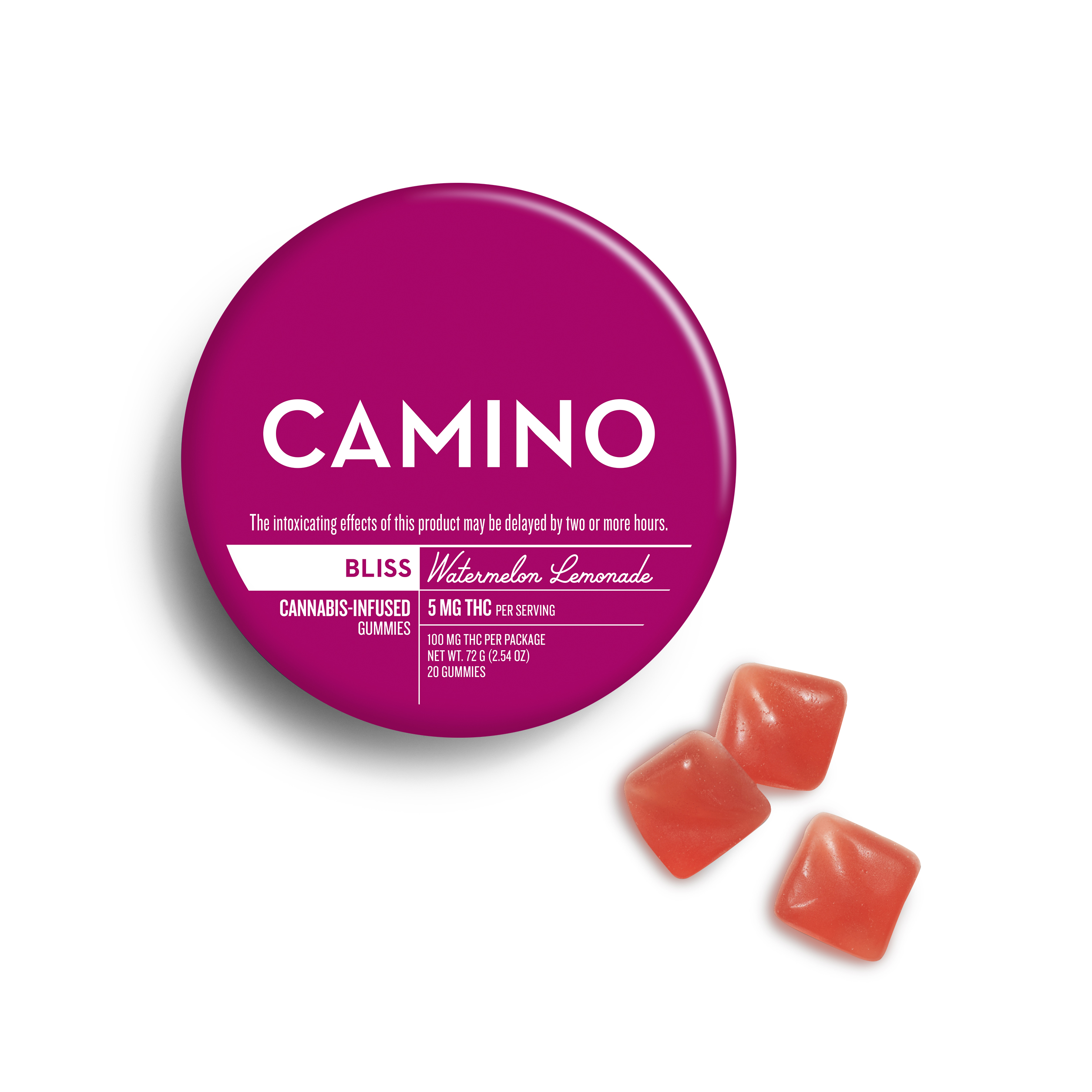 A photograph of Camino Gummies Watermelon Lemonade