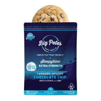 A photograph of Big Pete's CBN Chocolate Chip ''Extra Strength'' Indica 100mg THC:50mg CBN