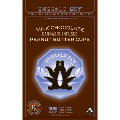 Emerald Sky Peanut Butter Cups 10ct 100mg 10:2:2 THC/CBD/CBN Sleep Milk Chocolate