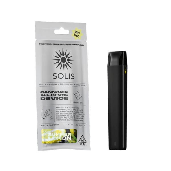 A photograph of Solis All-In-One Vape 1g Sativa Summer Lemon