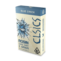 A photograph of CLSICS Live Rosin Cartridge 1g Sativa Blue Crack