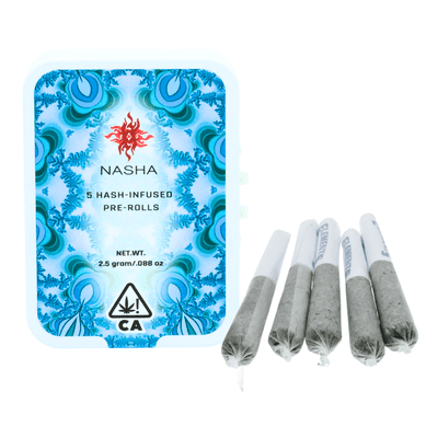 Nasha Hash Infused Preroll 5pk Sativa Raspberry Cough x Papaya Bomb
