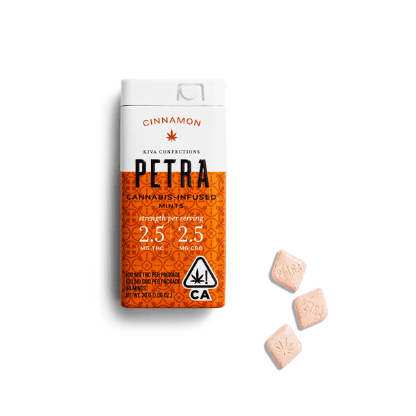 A photograph of Petra Mints Saigon Cinnamon CBD 1:1