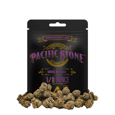 Pacific Stone Flower 3.5g Pouch Indica Garlic OZ 16ct