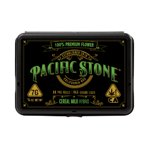 A photograph of Pacific Stone Preroll 0.5g Hybrid Cereal Milk 14-Pack 7.0g