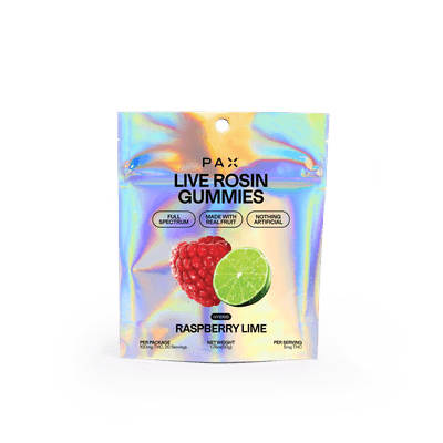 PAX Live Rosin Gummies Hybrid Raspberry Lime