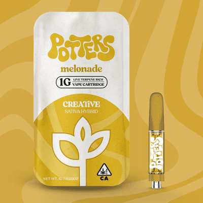 Potters Live Resin Vape Cartridges 1g Sativa Melonade