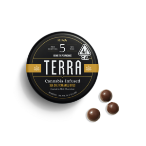 A photograph of Terra Bites Milk Chocolate Sea Salt Caramel