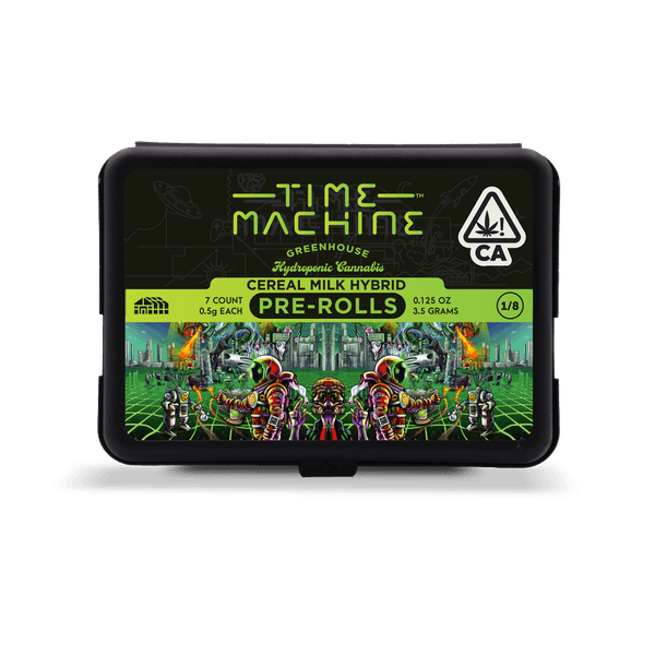 A photograph of Time Machine Preroll 7pk Hybrid Cereal Milk