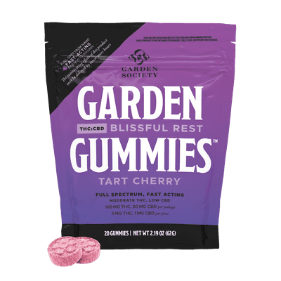 Garden Society Gummy Indica Tart Cherry 5:1 THC:CBD 100mg 20pk