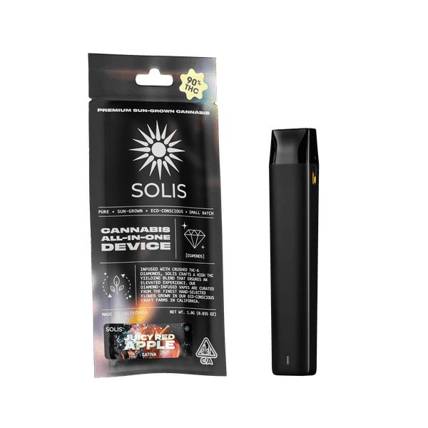 A photograph of Solis Diamond Enhanced All-In-One 1g Sativa Juicy Red Apple