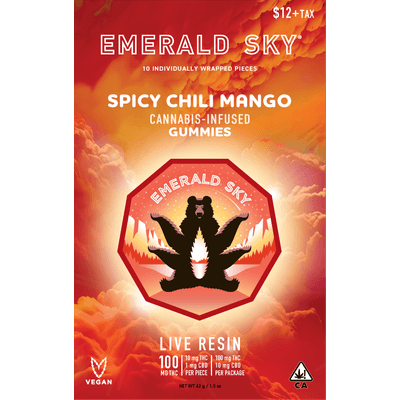 Emerald Sky Live Resin Gummies 10ct 100mg Spicy Chili Mango