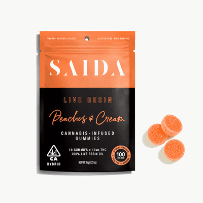 Saida Live Resin Gummies 100mg Hybrid Peaches & Cream