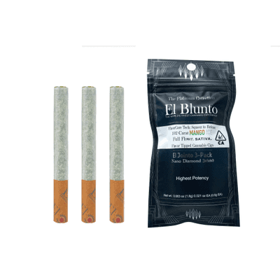 El Blunto FlavorCore Diamond Jointo .6g Sativa 102 Carat Mango Ice 3pk 1.8g