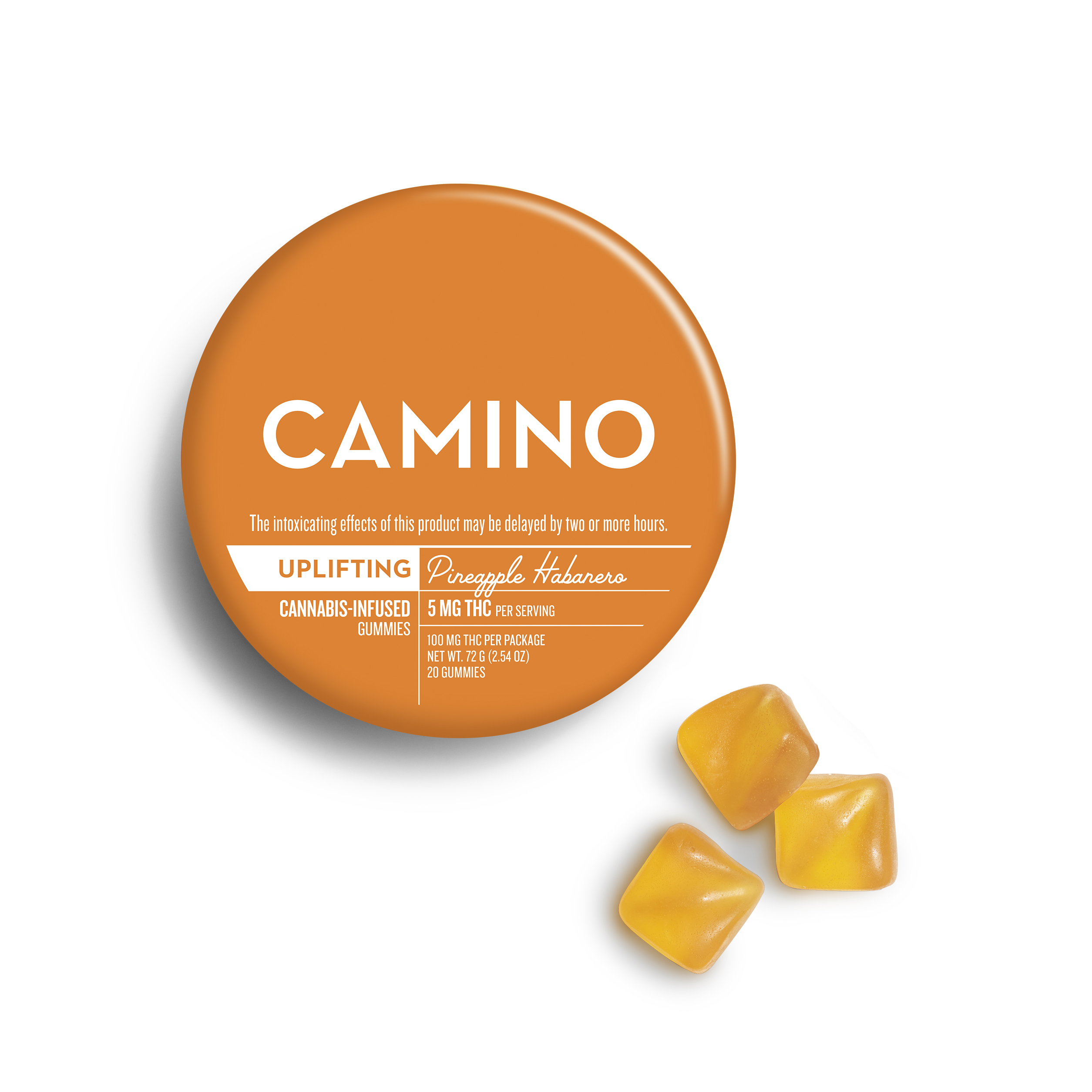 A photograph of Camino Gummies Pineapple Habanero